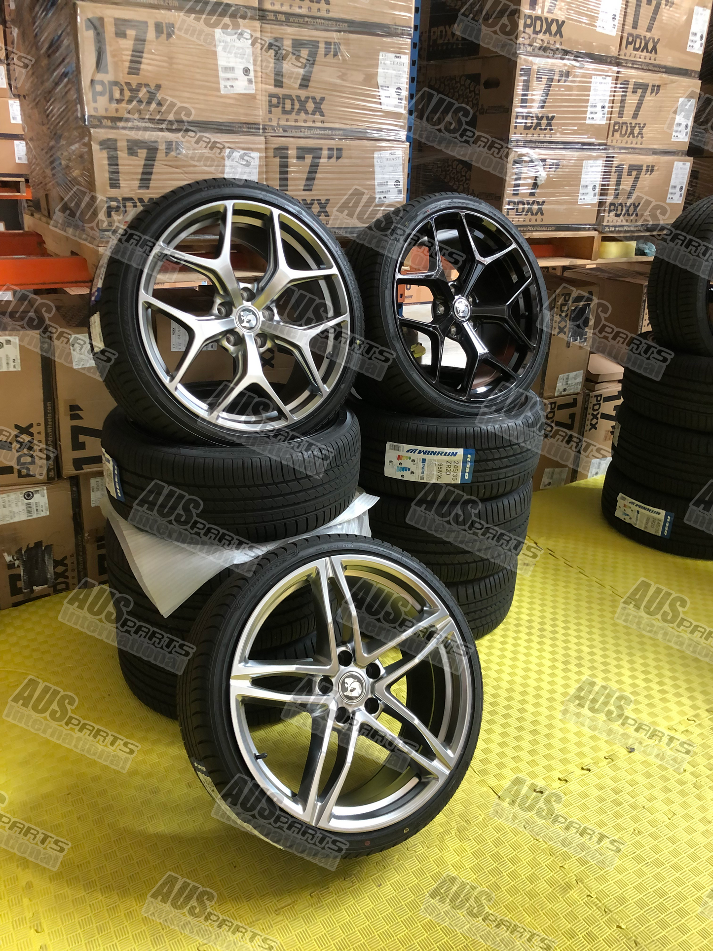 Rimfire 20" Staggered Wheel SET Shadow Chrome NEW