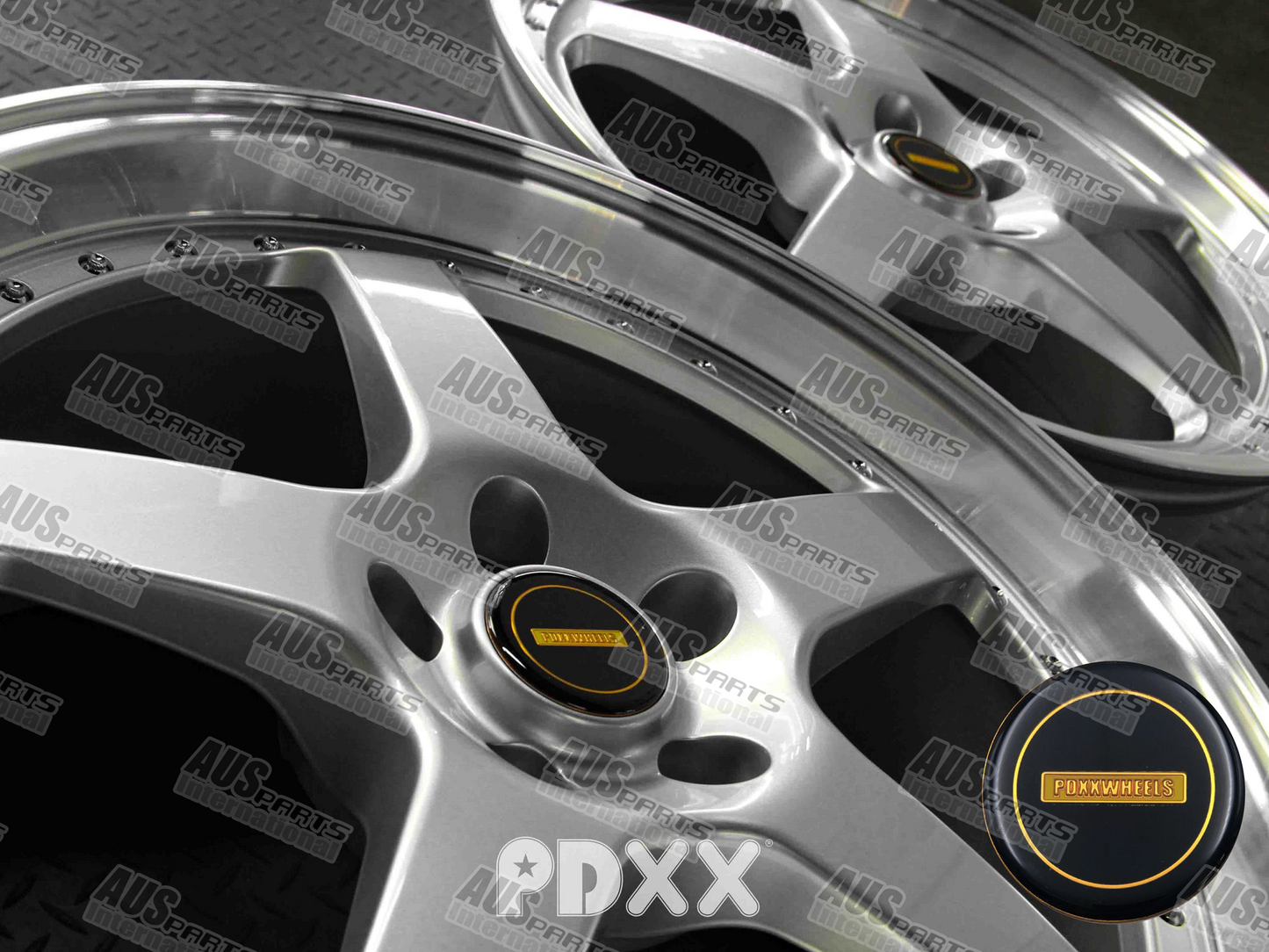 Simmons FR1 20" Staggered Wheel Set Silver Machined lip NEW