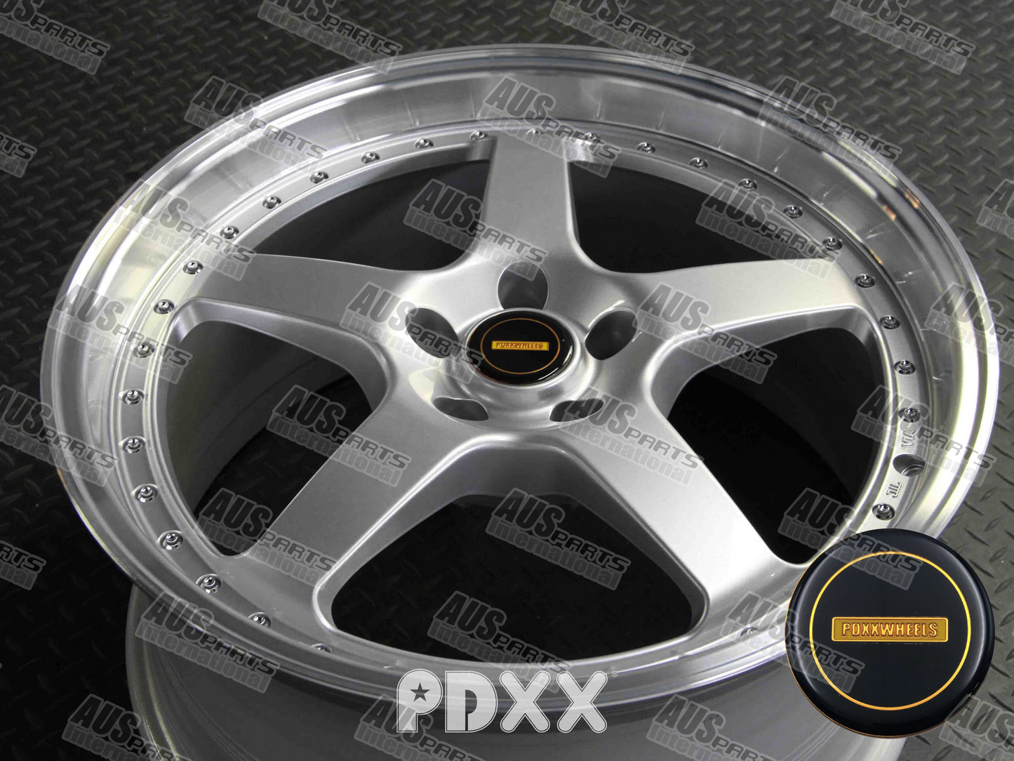 Simmons FR1 20" Staggered Wheel Set Silver Machined lip NEW