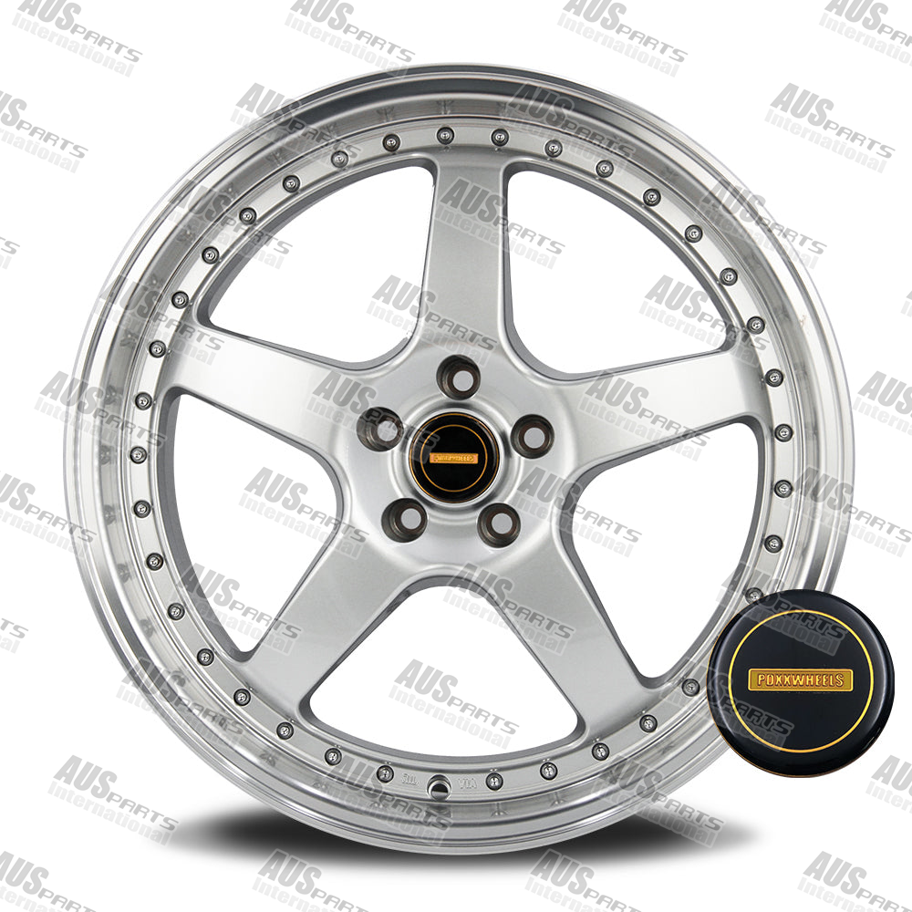 Simmons FR1 20" Staggered Wheel Set Silver Machined lip NEW