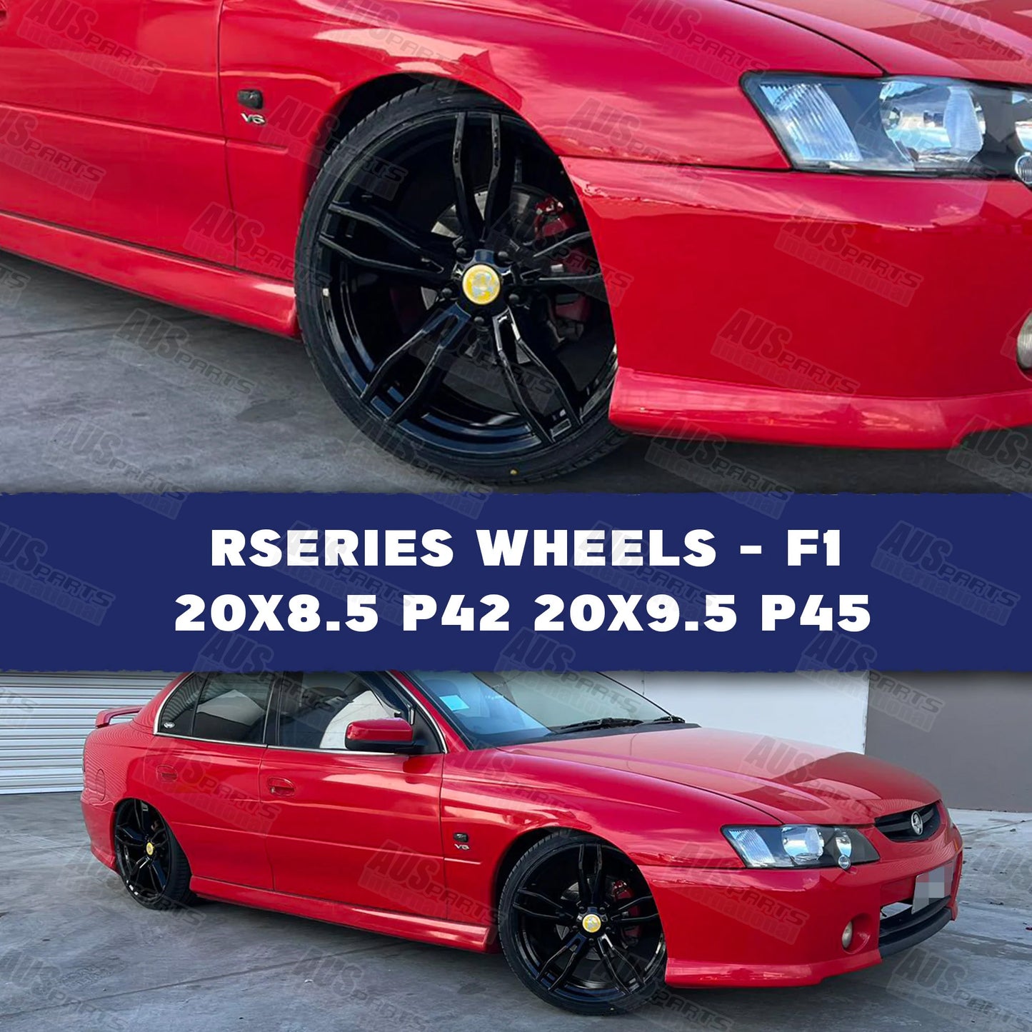 HSV Rapier Staggered 20" Wheel SET Gloss Black NEW
