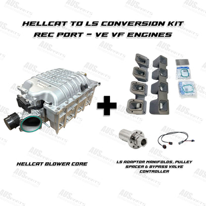 Hellcat Supercharger to LS Conversion Kit with Blower – VE-VF Rectangle-Port Engines