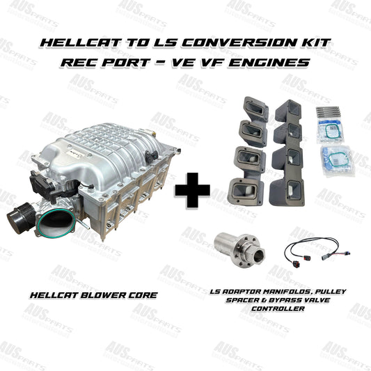 Hellcat Supercharger to LS Conversion Kit with Blower – VE-VF Rectangle-Port Engines