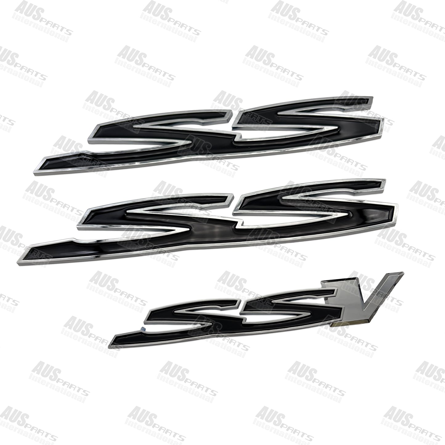 Holden SS & SSV Badges Gloss Black & Chrome