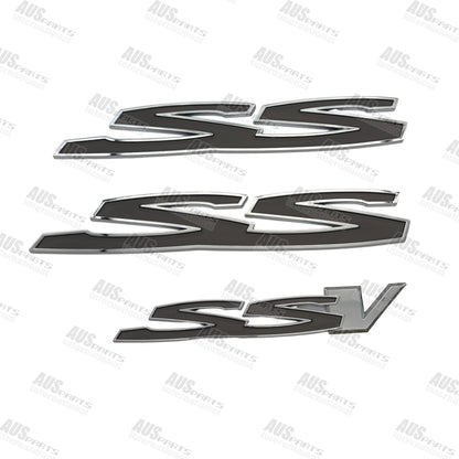 Holden SS & SSV Badges Gunmetal & Chrome