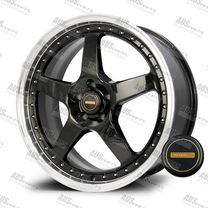 Simmons FR1 20" Staggered Wheel Set Gloss Black Machined lip NEW