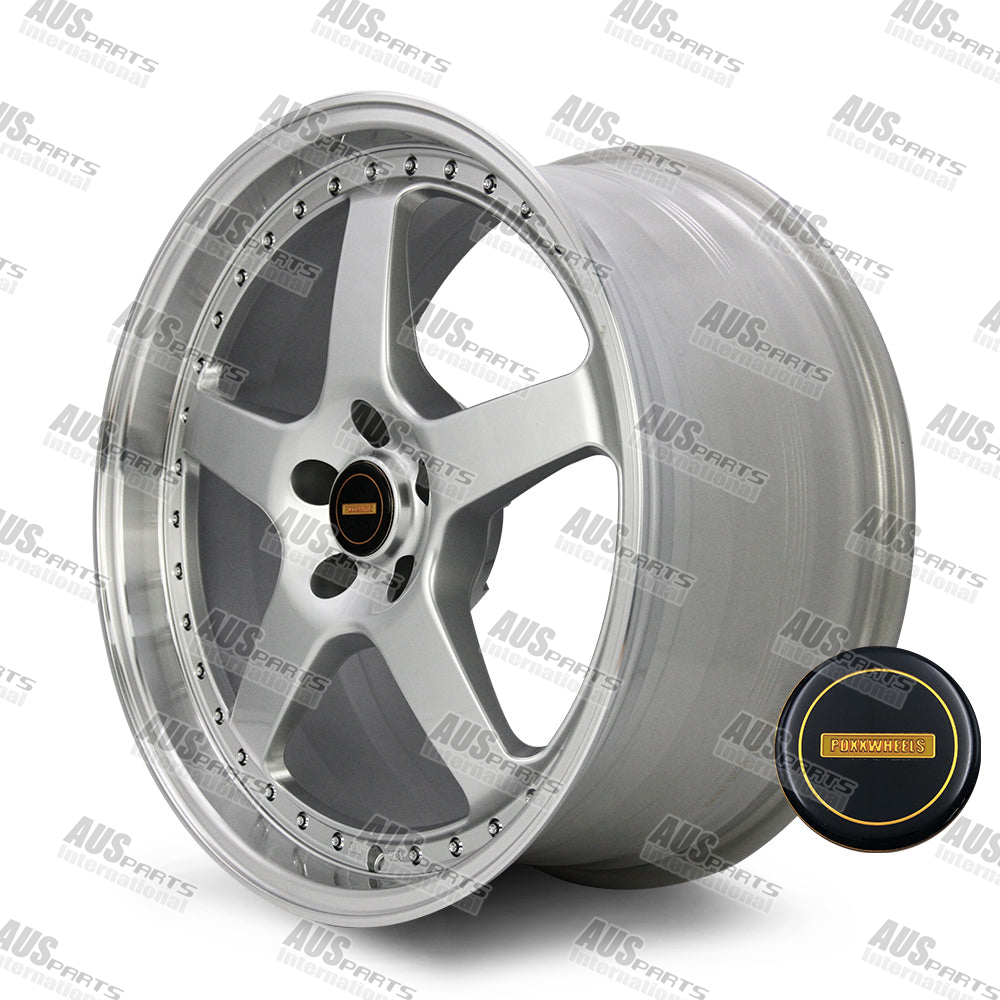 Simmons FR1 20" Staggered Wheel Set Silver Machined lip NEW