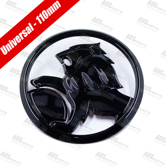 Holden trunk badge gloss black 110mm universal fitment NEW