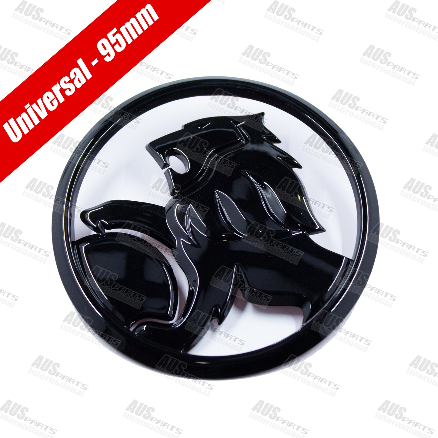 Holden trunk badge gloss black 95mm universal fitment NEW